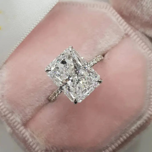 5.5ct Radiant Devotion Moissanite Ring in 925 Silver